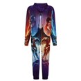 thumbnail image 5 of The Flash Women Men Pajamas Zipper Onesie Jumpsuit Hooded One Piece Sleepwear, 5 of 8
