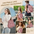 thumbnail image 5 of Backpack Purse for Women, PU Leather Backpack Purse, Waterproof Anti-Theft Women Backpack, Fashion Multi-Pocket Shoulder Bag Handbag With Clutch（Pink）, 5 of 7