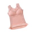 thumbnail image 1 of Jumpingount Invierno otoño mujer encaje cuello en V ropa interior cálida Chinlon Lencería diseño Simple capa Base chaleco Bottoming Tops ropa Camisetas sin mangas Rosado 65-87.5 kg Jumpingount AP013549-16, 1 of 6