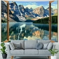 thumbnail image 4 of PRATYUS Window Tapestry Mountain Lake Forest Scene Tapestry Nature Landscape Wall Hanging, Art Large Tapestries for Bedroom Home Decor  Painting, 4 of 6