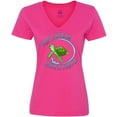 thumbnail image 3 of Inktastic Skip a Straw Save a Turtle with Cute Green Sea Turtle Women's V-Neck T-Shirt, 3 of 5