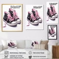 thumbnail image 4 of Designart "Stylish Pink Sneakers Obsession V" Fashion Floater Framed Canvas Wall Art, 4 of 7