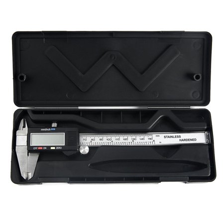 Stark 6" Electronic Digital Caliper Stainless Steel Body LCD Screen Inch / Fractions / Millimeter Conversion w/ Case