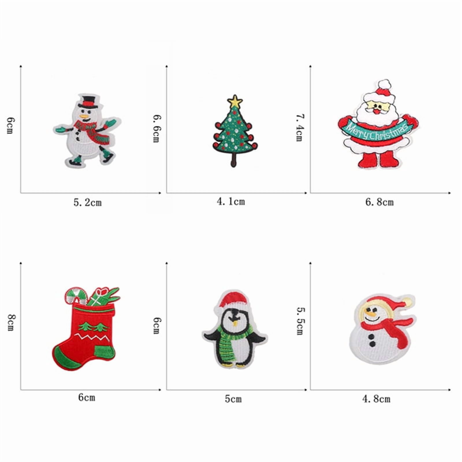 Christmas Patches Sew on Iron on Embroidered 112PCS Xmas Tree Santa Cute Appliques for DIY Crafts Clothes Decorations