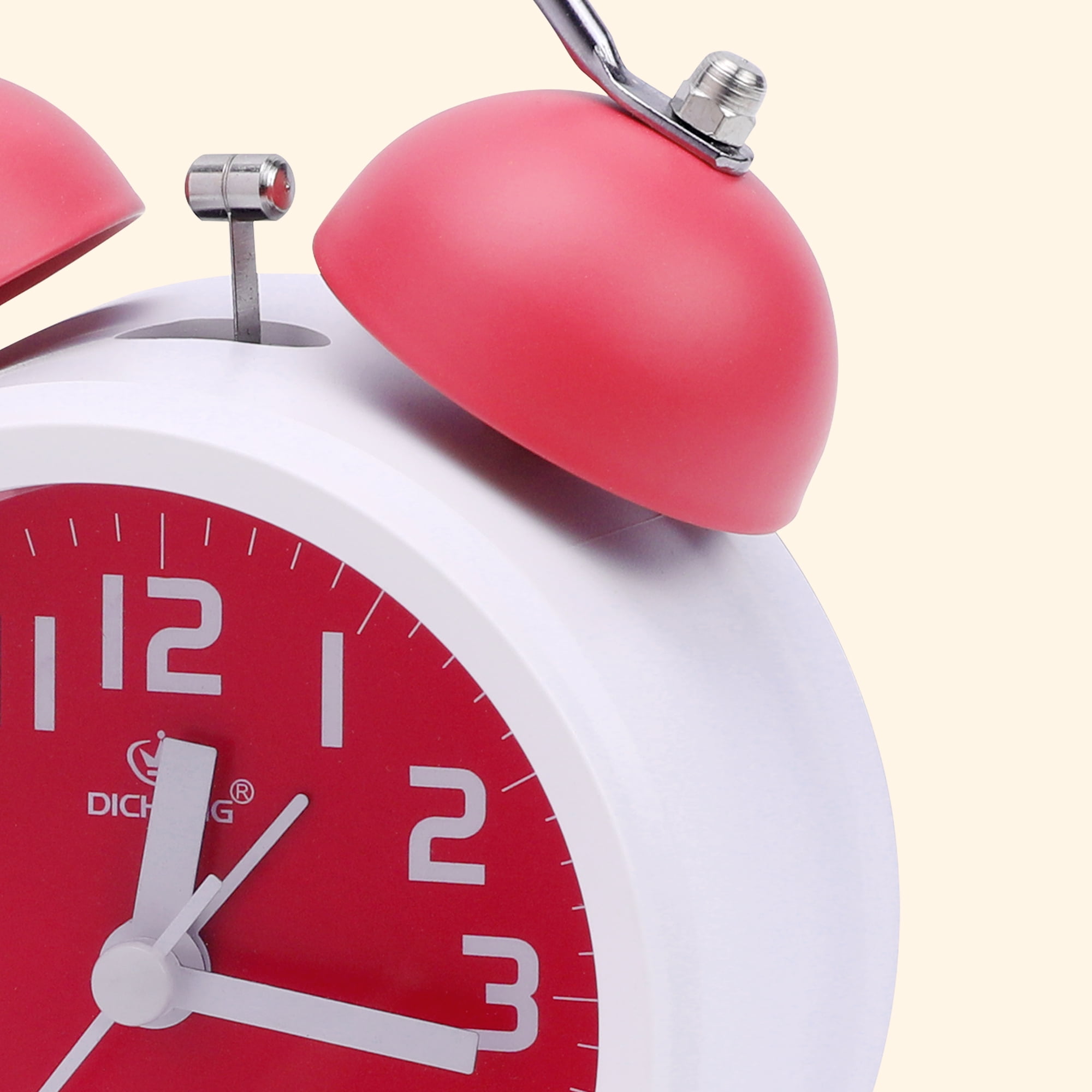 Unique Bargains Classic Mechanical Alarm Clock Bedroom Drak Pink 3.3"L x 2.2"W x 5.1"H