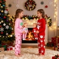 thumbnail image 4 of Girls Christmas Pajamas，Kids Long Sleeve Sleepwear with Santa Claus and Snowman Suit for Girls 2-12 Years and 18" Dolls Clothes, 4 of 7