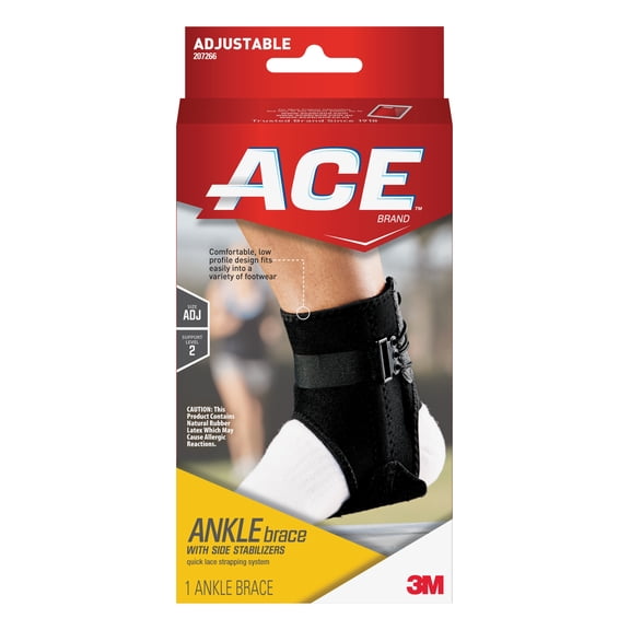 ACE Ankle Brace with Side Stabilizers 207266, One Size Adjustable