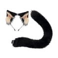 thumbnail image 2 of Conjunto de orejas y cola de animales, novedad para fiestas temáticas de juegos de rol, accesorios para fiestas Negro, 2 of 8