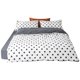 thumbnail image 2 of Juego de cama para el hogar de algodón conciso con estampado de puntos negros, funda de edredón y funda de almohada (tamaño doble), 2 of 8