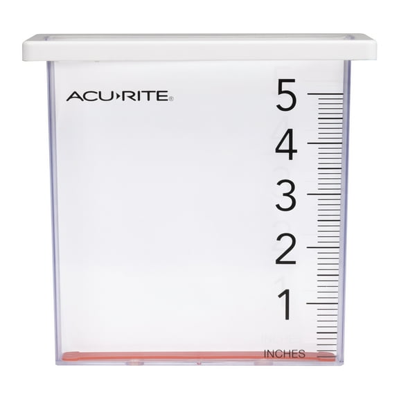 AcuRite Clear Waterfall Plastic Rain Gauge 1.5" x 8" x 9" (5-inch Capacity)