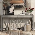 thumbnail image 2 of S-HOME Modern Design Acacia Veneer Console Table 60 Inch with 4 Drawers Farmhouse Entryway Table, for Living Room and Hallway, Grey, 2 of 13