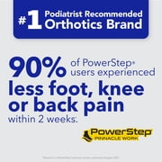 PowerStep Pinnacle Work Full Length Orthotic Shoe Insoles with Neutral Arch Support for Standing All Day