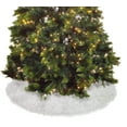 thumbnail image 2 of Holiday Christmas Decorative Exquisite Faux Fur with Silver Lurex Thread Table Runner - 2 Colors (White, 56" Round Tree Skirt), 2 of 3