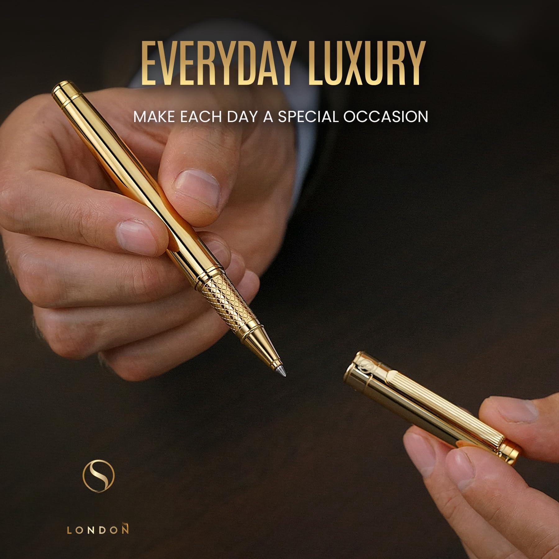 Rollerball Pen - Stunning Luxury  Real Schmidt Ink Refill Roller Ball Gift Set For Men & Women Professional Executive Office Nice Pens