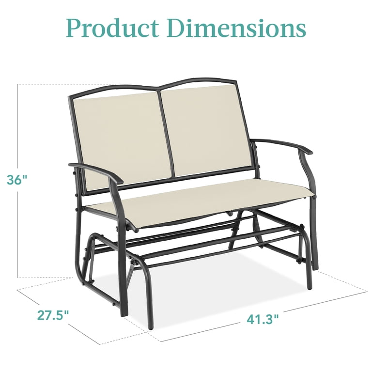 Best Choice Products 2-Person Swing Glider, Steel Loveseat photo 7