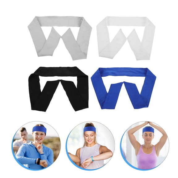 LOLIPPYY 4-Pack Sweat-Wicking Athletic Headbands for Men and Women, Elastic Ideal for Basketball, Running, Yoga