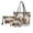 Beige-Christmas Dachshund, variant on LedBack Owl Flower Printed Tote Bag Set with Wristlet Wallet Cosmetic Bag Lightweight Top Handle Handbag Totes Make Up Purses Leather Wallet for Travel, Brown