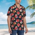thumbnail image 3 of Zufioo Red Rose Flower Hawaiian Shirt for Men,Beach Shirts Tropical Vacation Shirts,Sleeve Casual Button Down Shirt with Pocket for Travel,Beach,Party,daily,3X-Large, 3 of 7