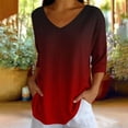 thumbnail image 5 of Gswybco 3/4 Sleeve Shirts for Women Casual Print Loose T-Shirt Dressy Blouse Sporty Business Work Pullover Tops V-Neck Tunic Tops, 5 of 6