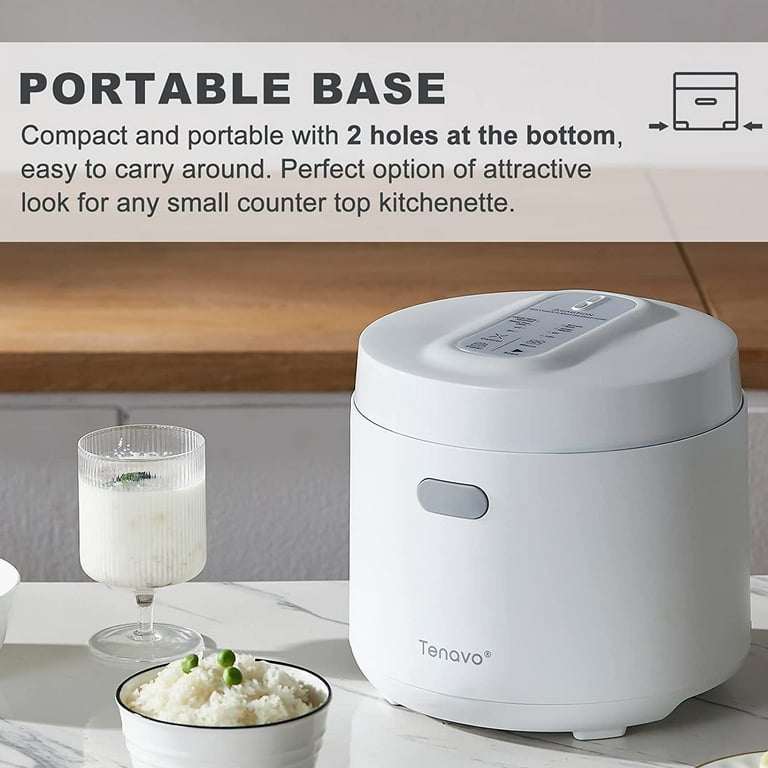 3-cup White Portable Mini Rice Cooker