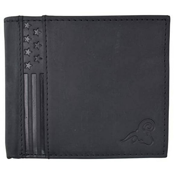 Real Leather Mens Bifold USA Wallet RFID Blocking Slim Minimalist Front Pocket ID Window US Design