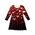 thumbnail image 3 of Abcomgle Long Sleeve Dress Girls 7-8 Love Heart Valentines Dresses for Girls Cute A-Line Long Sleeve T Shirt Dresses for Girls Cute Crewneck Swing Dress Outfits,, 3 of 4