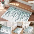 thumbnail image 5 of Rectangle Area Rugs 2 x 3 Ft, Teal Green Eucalyptus Leaves Non-Slip Residential Carpet, Spring Plants Leaves Country Indoor Crawling Mats Runner Rugs for Living Room/Dining Room/Bedroom, 5 of 8