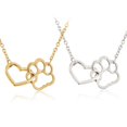 thumbnail image 2 of Hollow Pet Paw Footprint Collares Shellhard Cute Animal Dog Cat Love Heart Pendant / Silver / Afortunado Sencillez, 2 of 5