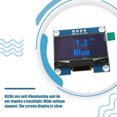thumbnail image 1 of Langgg OLED Module 3.3V/5V 12C Interface Affichage Dispositif Auto-Éclairage Écran Stable Performance FR4 Tabletops Écrans LCD Bleu VCC, 1 of 7