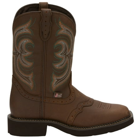 

Justin Boots Womens Inji Embroidered Square Toe Cowboy Casual Mid Calf Boo
