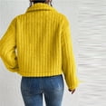 thumbnail image 2 of Women's Short Wool Button-Down Lapel Warm Puffy Coat with Pockets, 2 of 8