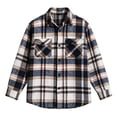 thumbnail image 2 of Turilly Plus Size Men's Brushed Plaid Flannel Shirt Jacket Button Down with Chest Pockets for Fall Winter Daily, 2 of 5