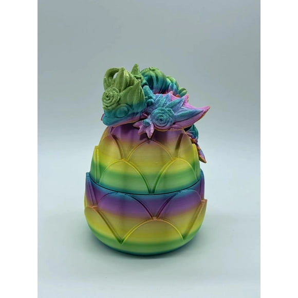 NAOJIE 3d Printed Dragon,Dragon,Dragon Toys,Fidget Toys,3d Printed Toys,3d Printed Dragon Eggs with Dragon Inside,Executive Dragon Fidget Desk Toys for Gifts,Open with Surprise-Multicolor