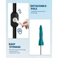 thumbnail image 3 of Sturdy Sun Protection 9ft Outdoor Patio Umbrella - 8 Heavy Duty Ribs, Crank Lift & Push Button Tilt, Waterproof, Easy Assembly, Market Table Shade for Garden, Deck, Pool, Yard - Turquoise Blue, 3 of 7
