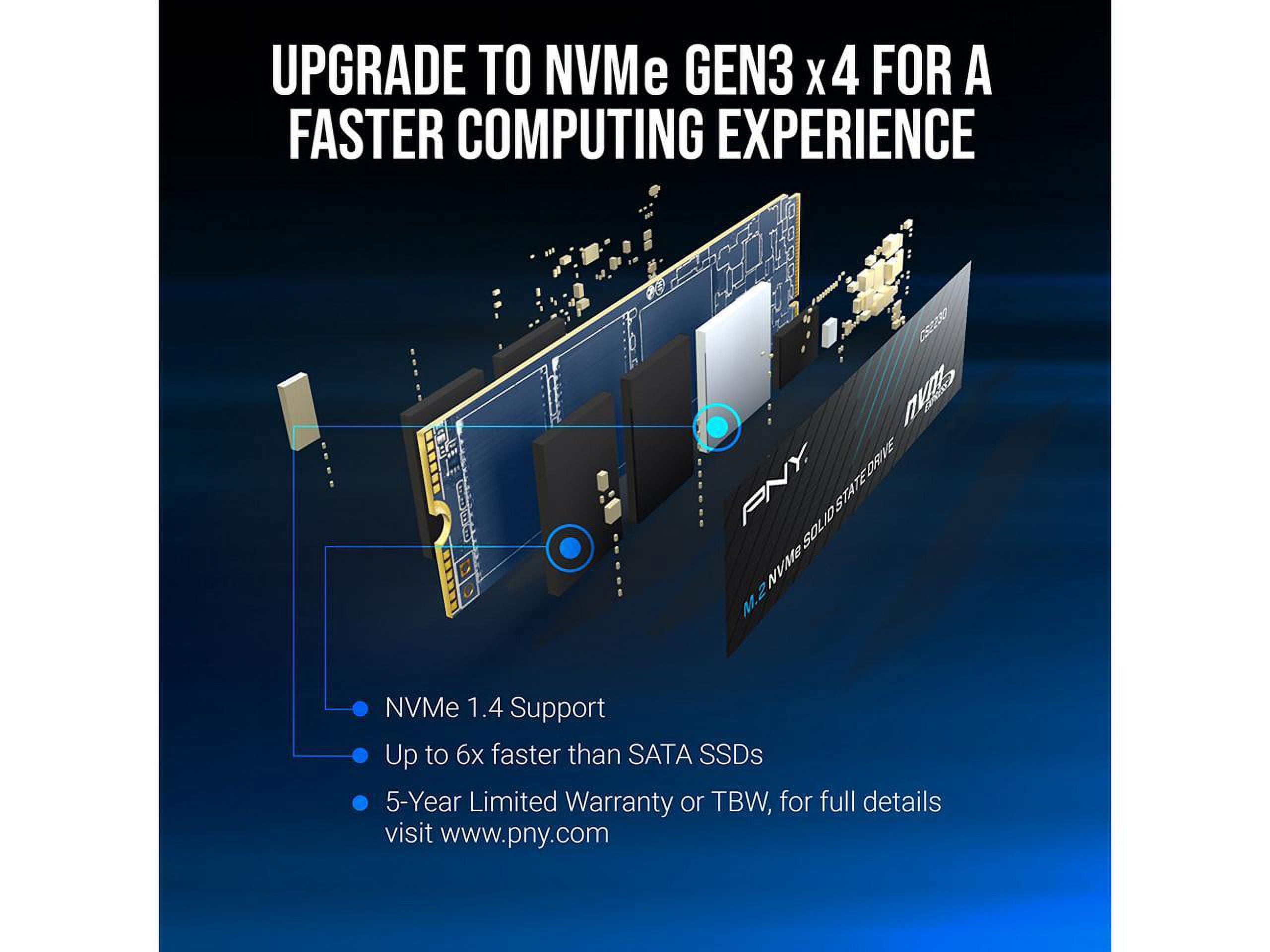 PNY CS2230 1TB Gen3 x 4 PCIe NVMe M.2 2280 Internal SSD – Up to 3,300/2,600 MB/s – M280CS2230-1TB-RB