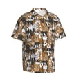thumbnail image 2 of Qekee Cute Puppy print Hawaiian Shirt for Men Short Sleeve Button Down Shirts Beach Tropical Casual Shirts, 2 of 9
