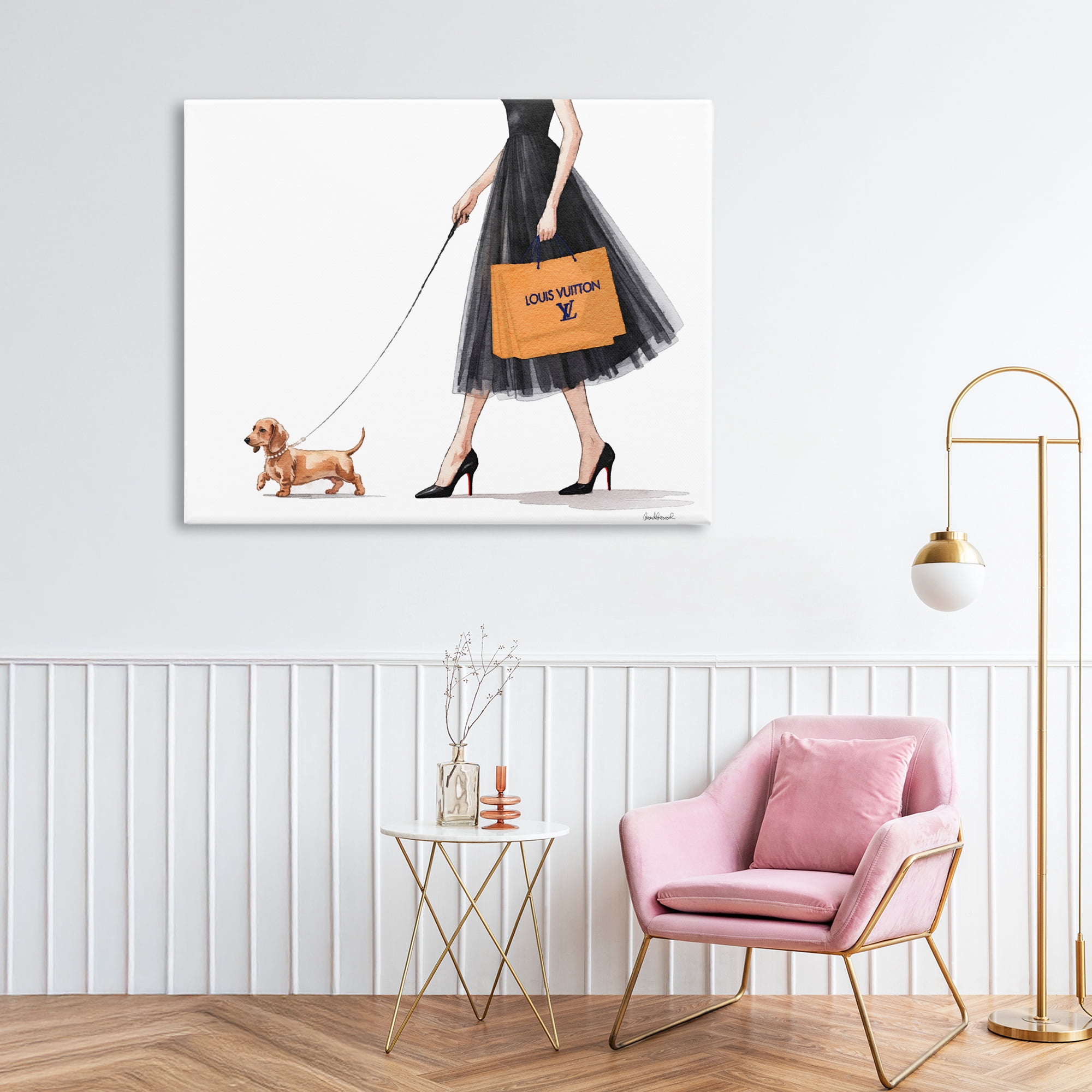 Stupell Industries Fashionable Dog Walking Canvas Wall Art, design by Amanda Greenwood