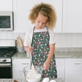 thumbnail image 4 of Dark Green Christmas Ornament Pattern Kids Aprons for Girls and Boys,Adjustable Neck Strap Toddler Aprons for Kids Cooking Baking, 4 of 7