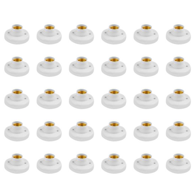Portalámparas E27 220V Base Casquillo Bombilla Redonda para Pasillo Casa Color Blanco