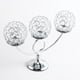 thumbnail image 3 of Candelabro de metal con portavelas de cristal, centro de mesa para decoración del hogar Plata, 3 of 8