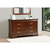 Glory Furniture Louis Phillipe 6 Drawer Dresser in Cappuccino