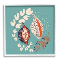 Stupell Industries Botanical Seeds on Blue Botanical & Floral Painting White Framed Art Print Wall Art, 17 x 17