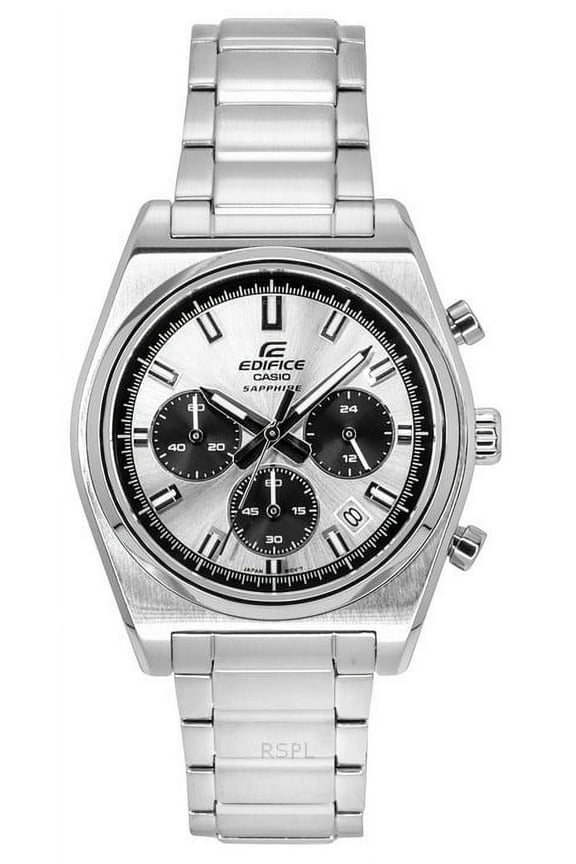 Edifice Analog Chronograph Stainless Steel Silver Dial Quartz EFB-730D-7AV 100M Men's Watch