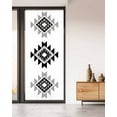 thumbnail image 2 of Window Privacy Film Black Gray Boho Stained Glass Window Film Decorative Sun Block Window Cover Modern Abstract Geometric Lattice Window Clings Static Adhesive Sticker for Bathroom 35.4"x78.7", 2 of 7