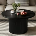 thumbnail image 3 of FURNIWAY Black Round Coffee Table with Storage, 35" Coffee Tables for Living Room, Circle Wood Accent Center Table for Apartment, 3 of 7