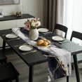 thumbnail image 2 of Marble Black Table Runner 36 Inches Long, Abstract Gold White Brick Stone Motif Kitchen Coffee Dining Table Decoration for Home Party Birthday Wedding Home Decor 13x36 Inches, 2 of 8