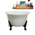 thumbnail image 4 of 65" Cast Iron R5442BL-GLD Soaking Clawfoot Tub and Tray with External Drain in Polished Gold and Matte Black Clawfeet, 4 of 10