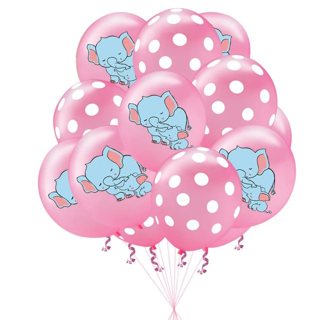 Vajilla desechable de elefante rosa para fiesta de bebé, plato de papel, servilleta, fiesta de cumpleaños de niña, suministros de globos