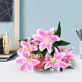 thumbnail image 5 of Kraoden Artificial Silk Lilies Bouquet, Realistic Faux Flower Arrangement for Home and Office Decor, Life-Like and Long-Lasting Decorative Flowers, 5 of 6