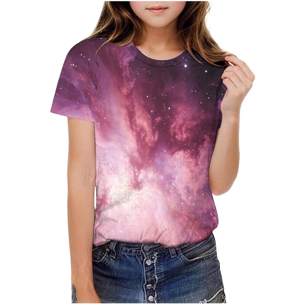 Camiseta Casual de Cuello Redondo con Impresión Linda para Niños, Camisetas de Manga Corta Lindas para Niños Pequeños Y Niñas